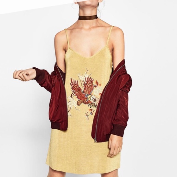 NWT Gold Zara Mini Dress - Picture 1 of 5